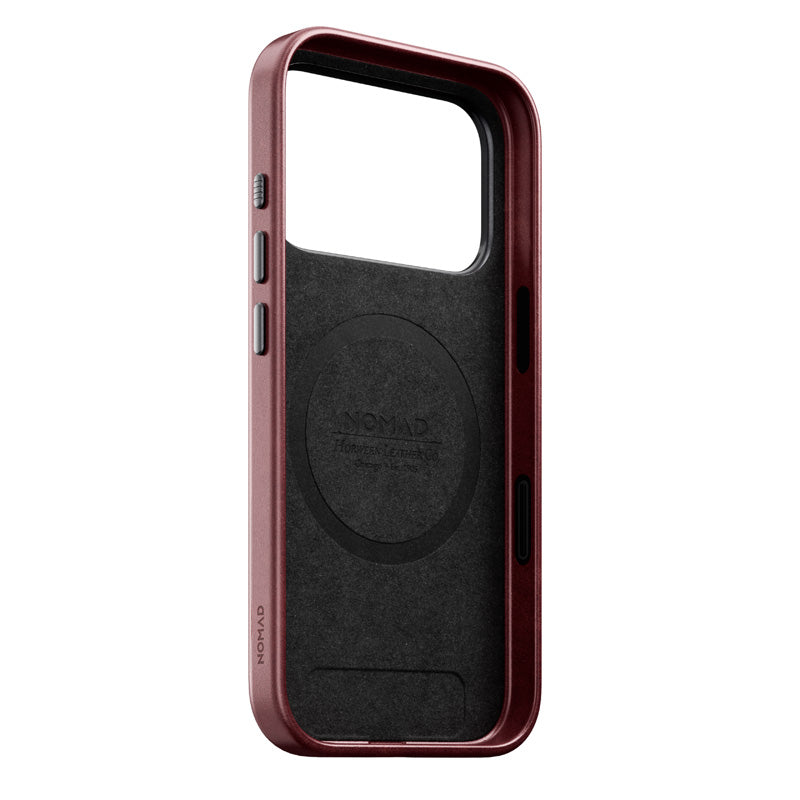 Coque Traditional Horween cuir iPhone 18 Pro Burgundy