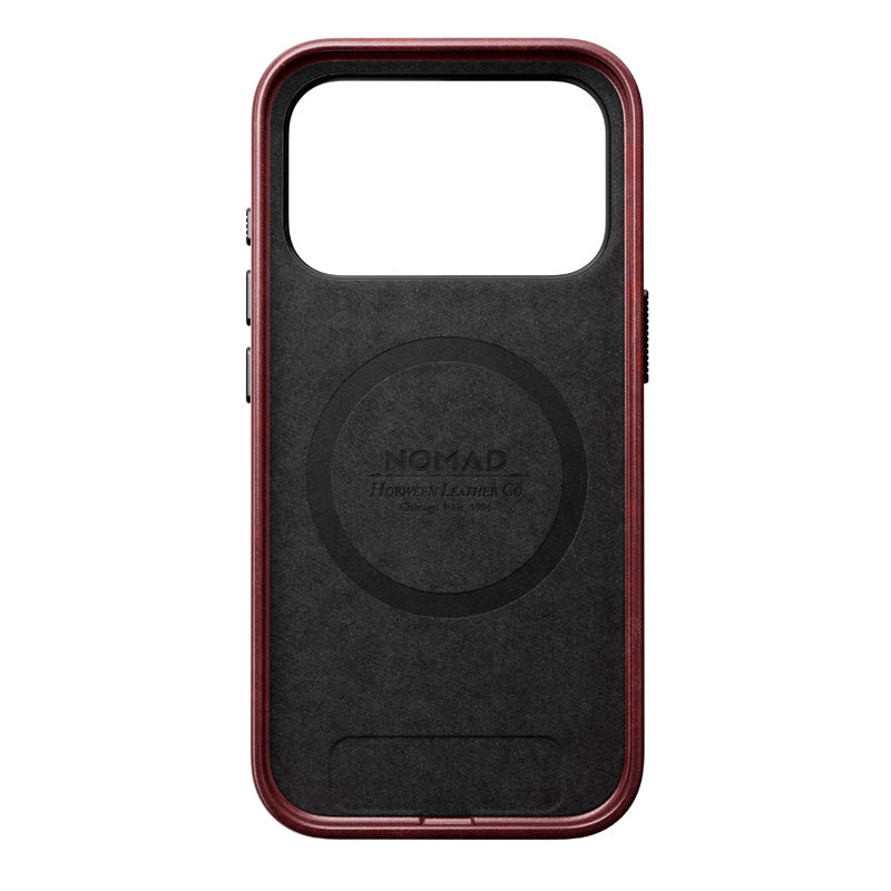 Coque Traditional Horween cuir iPhone 18 Pro Burgundy