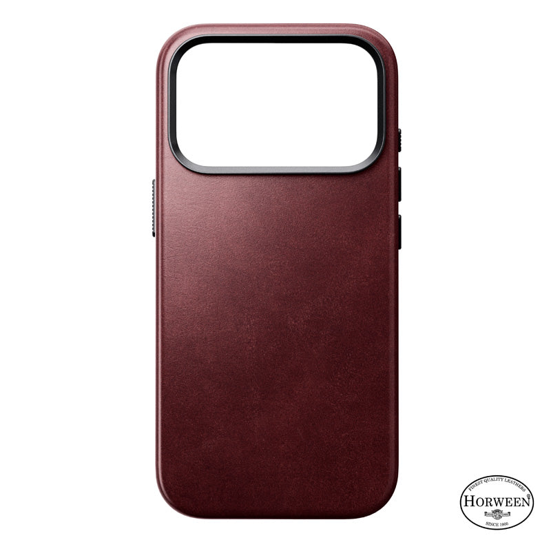 Coque Traditional Horween cuir iPhone 18 Pro Burgundy