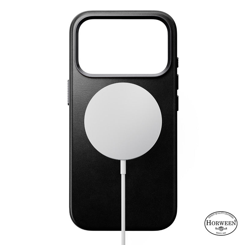 Coque Traditional Horween cuir iPhone 18 Pro Noir