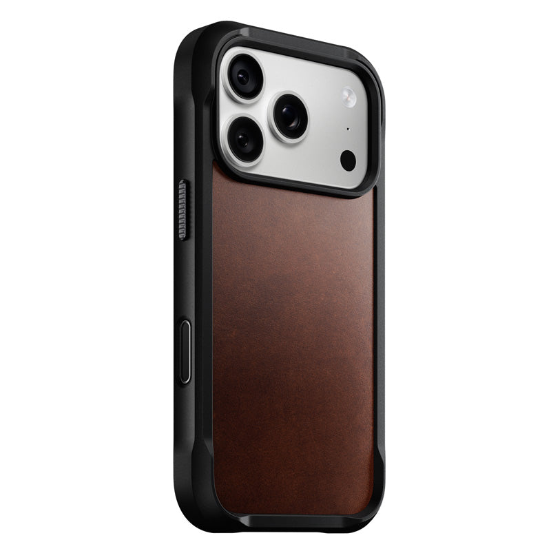 Coque Rugged cuir iPhone 18 Pro / 17 Pro Rustic Brown