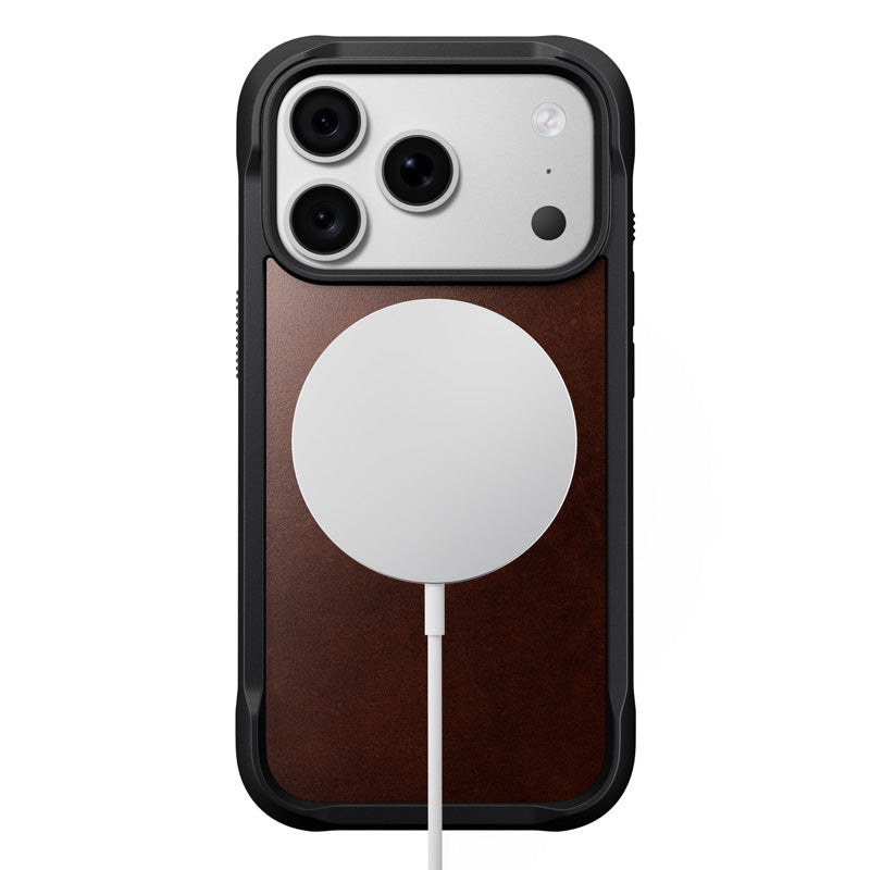 Coque Rugged cuir iPhone 18 Pro / 17 Pro Rustic Brown
