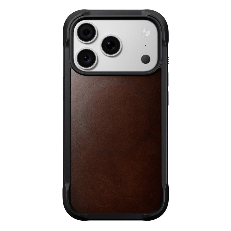 Coque Rugged cuir iPhone 18 Pro / 17 Pro Rustic Brown