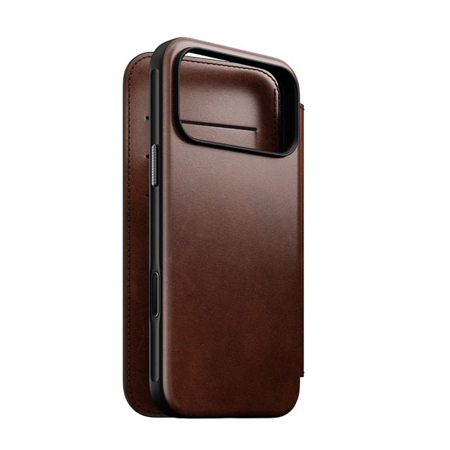 Folio Modern Cuir Horween iPhone 18 Pro Max / 17 Pro Max Rustic Brown
