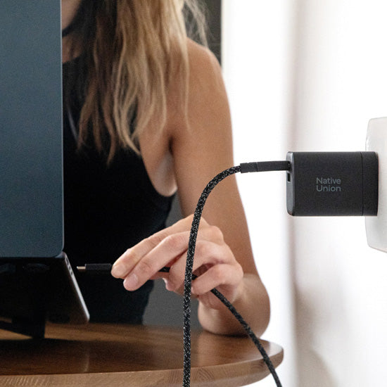 Chargeur rapide GaN PD 45W 1C + 1A Noir