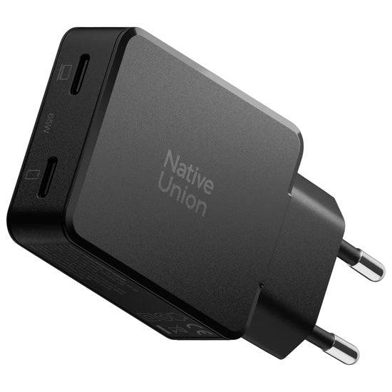 Chargeur Pocket GaN 65 W double USB-C Noir