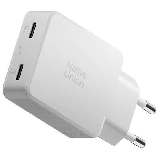 Chargeur Pocket GaN 65 W double USB-C Blanc