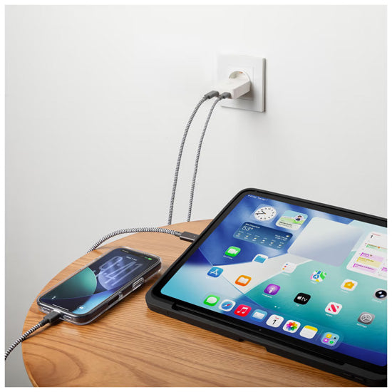 Chargeur Pocket GaN 65 W double USB-C Blanc