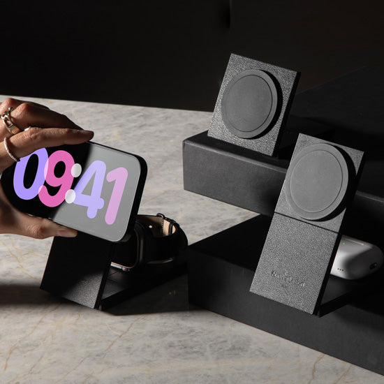Chargeur sans fil magnétique Qi2 2-en-1 Rise Noir