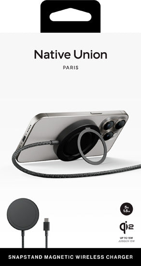 Chargeur sans fil magnétique SnapStand Noir