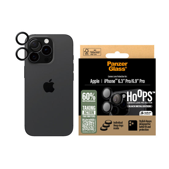 PanzerGlass® Hoops™ Black Lens iPhone 16 Pro/Pro Max