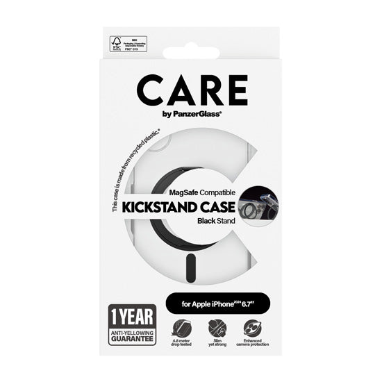 CARE by PanzerGlass® Coque Feature Kickstand iPhone 16 Plus Noir