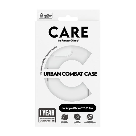 CARE by PanzerGlass® Coque Flagship Urban Combat iPhone 16 Pro Clear