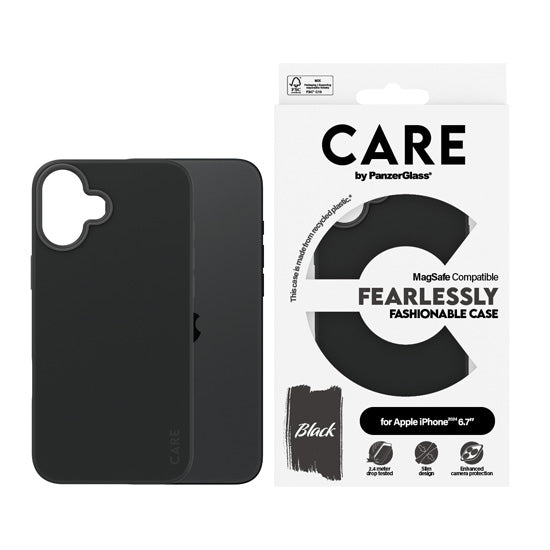 CARE by PanzerGlass® Coque Fashion iPhone  16 Plus Noir