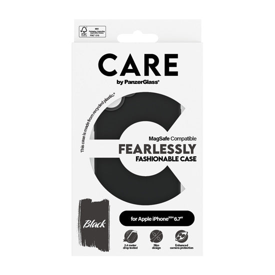 CARE by PanzerGlass® Coque Fashion iPhone  16 Plus Noir