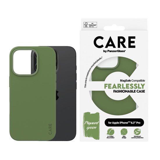 CARE by PanzerGlass® Coque Fashion iPhone  16 Pro Vert
