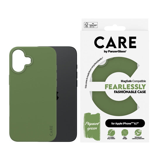 CARE by PanzerGlass® Coque Fashion iPhone  16 Plus Vert