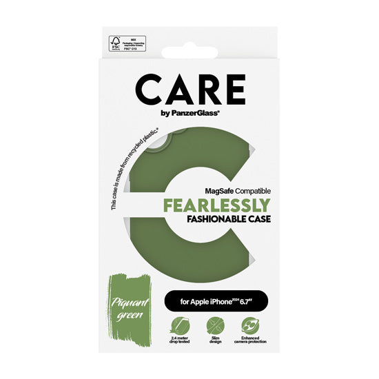 CARE by PanzerGlass® Coque Fashion iPhone  16 Plus Vert