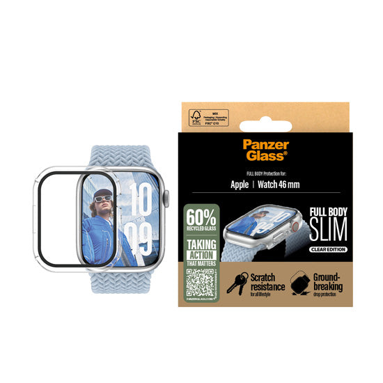 PanzerGlass® Snappie Full Body Slim Watch 46mm Transparent