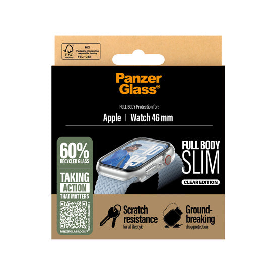 PanzerGlass® Snappie Full Body Slim Watch 46mm Transparent