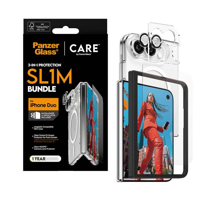 CARE™ by PanzerGlass® Pack 3-en-1 Flagship iPhone Duo