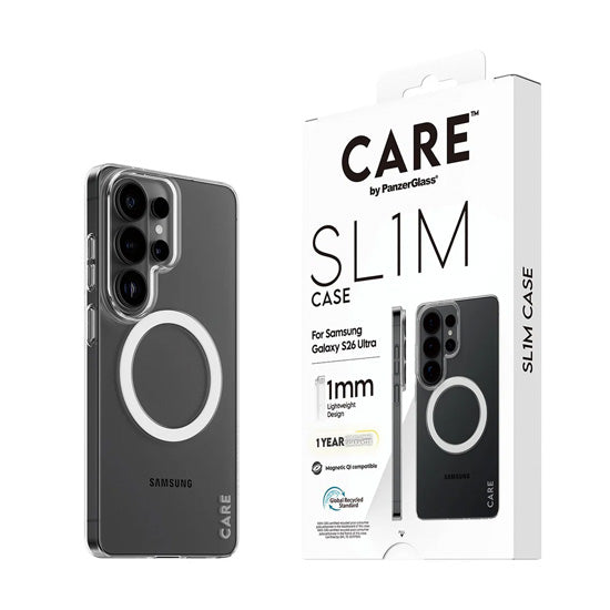 CARE™ by PanzerGlass® SL1M Coque Transparent w. Qi Samsung S26 Ultra
