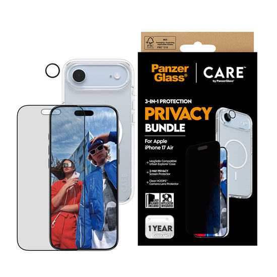 CARE by x PanzerGlass® 3-in-1 Flagship Privacy Bundle iPhone Air
