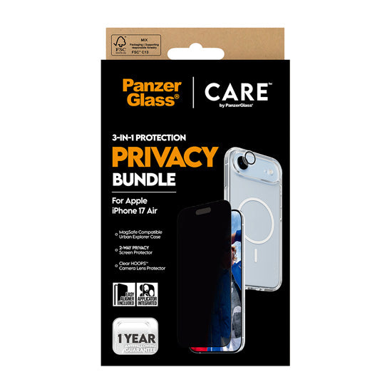 CARE by x PanzerGlass® 3-in-1 Flagship Privacy Bundle iPhone Air