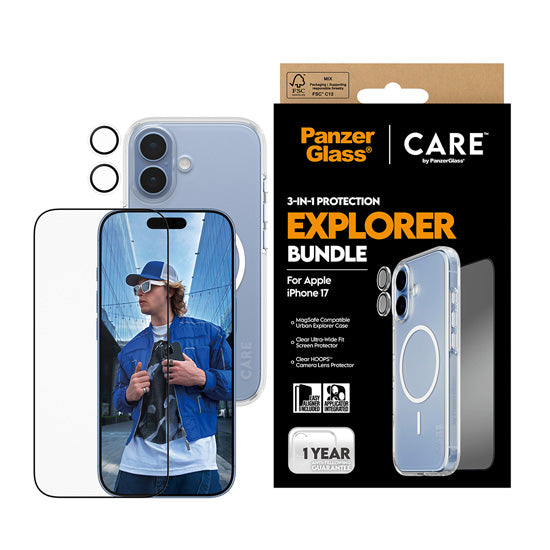 CARE by x PanzerGlass® 3-in-1 Flagship Combat Bundle iPhone 17