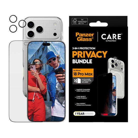 CARE by PanzerGlass® Privacy Flagship 3-en-1 Bundle iPhone 18 Pro Max