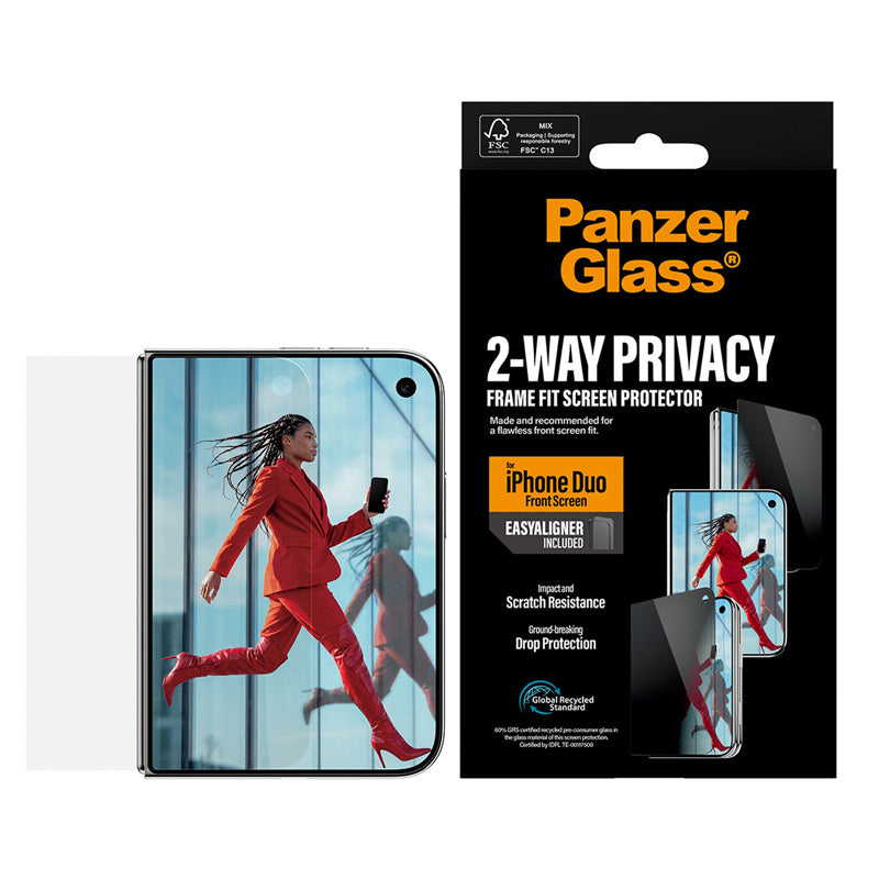 PanzerGlass® Privacy 2-Way FRAME FIT avec EasyAligner iPhone Duo