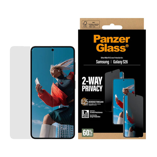 PanzerGlass® 2-Way Privacy protection d'écran Ultra-Wide Fit w. EasyAligner Samsung S26