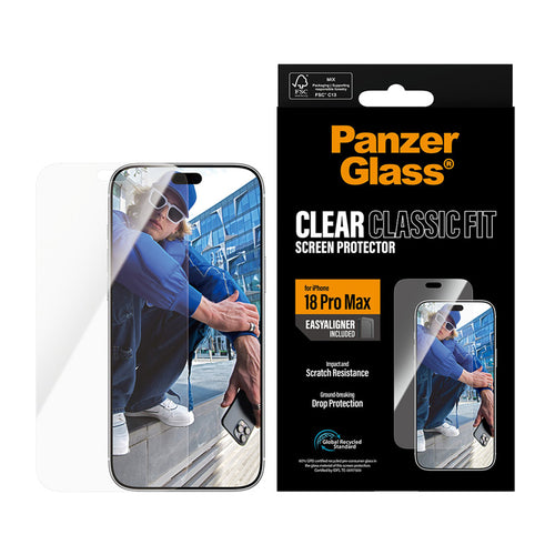 PanzerGlass® Protection d'écran Classic fit w. EasyAligner iPhone 18 Pro Max