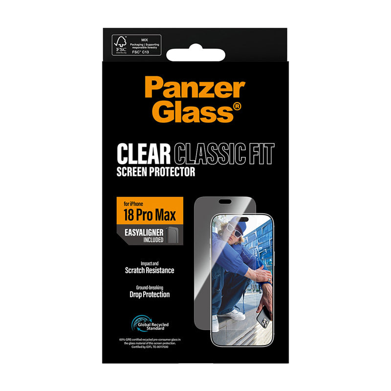 PanzerGlass® Protection d'écran Classic fit w. EasyAligner iPhone 18 Pro Max