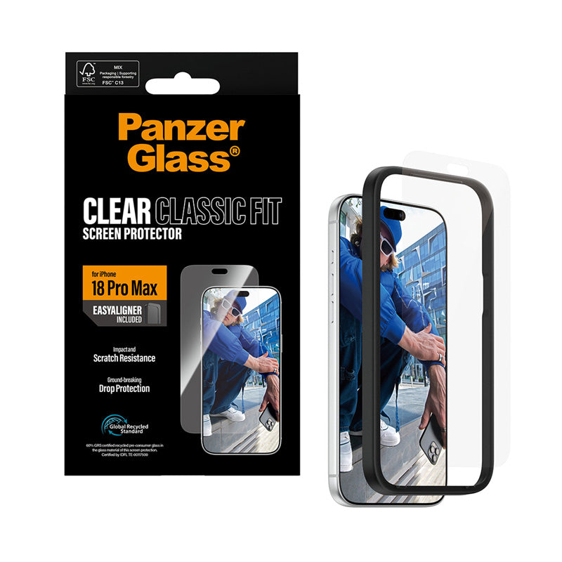 PanzerGlass® Protection d'écran Classic fit w. EasyAligner iPhone 18 Pro Max