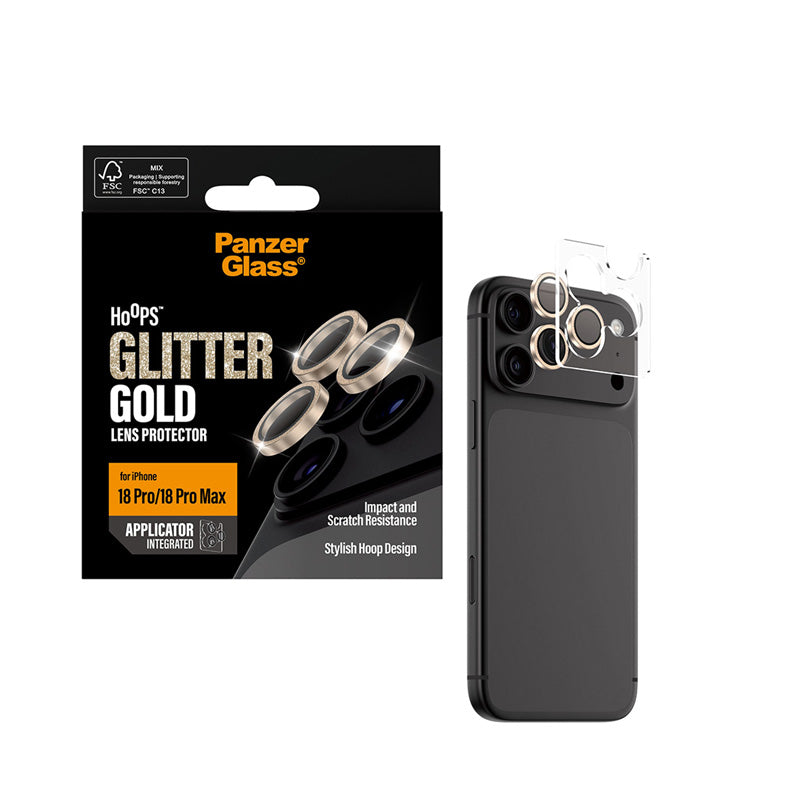 PanzerGlass® Hoops® Camera Lens Protector  iPhone 18 Pro / Pro Max Glitter Gold