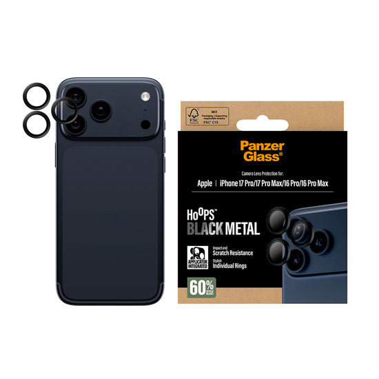 PanzerGlass® Hoops® Black Lents iPhone 17 Pro/Pro Max