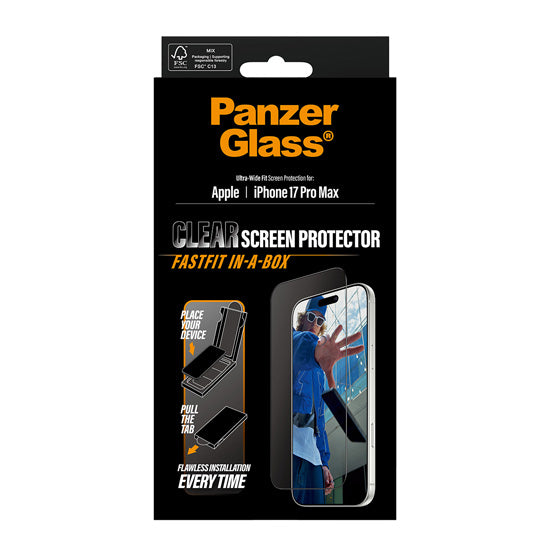 PanzerGlass® Protection d'écran Ultra-Wide Fit w. Fastfit in-a-box iPhone 17 Pro Max