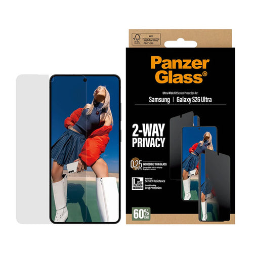 PanzerGlass® 2-Way Privacy Protection d'écran Ultra-Wide Fit w. EasyAligner Samsung S26 Ultra