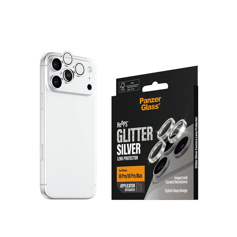 PanzerGlass® Hoops® Camera Lens Protector  iPhone 18 Pro / Pro Max Glitter Silver