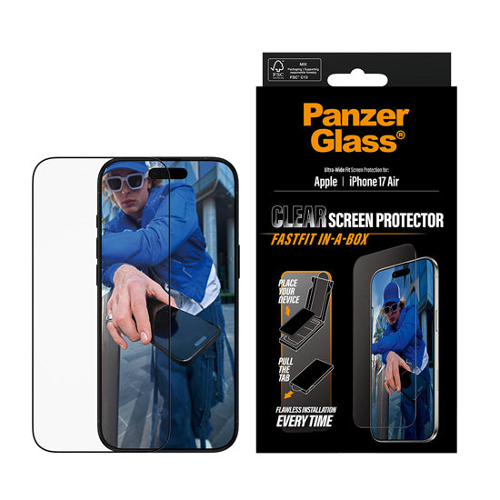 PanzerGlass® Protection d'écran Ultra-Wide Fit w. Fastfit in-a-box iPhone Air