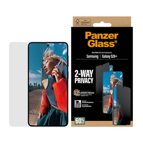 PanzerGlass® 2-Way Privacy Protection d'écran Ultra-Wide Fit w. EasyAligner Samsung S26 Plus