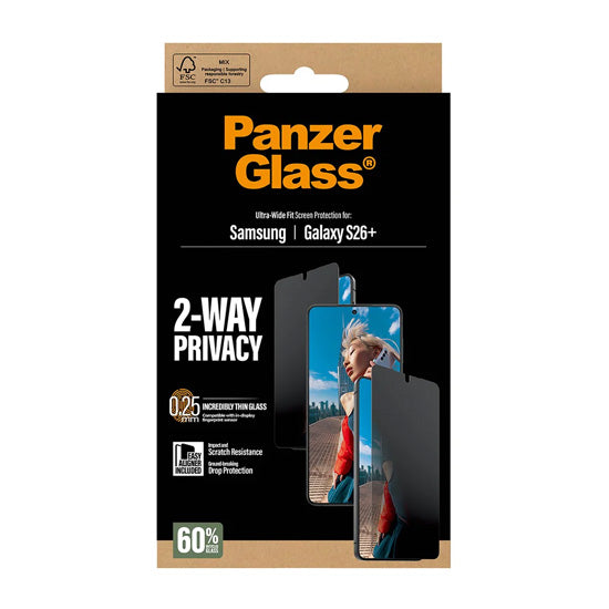 PanzerGlass® 2-Way Privacy Protection d'écran Ultra-Wide Fit w. EasyAligner Samsung S26 Plus