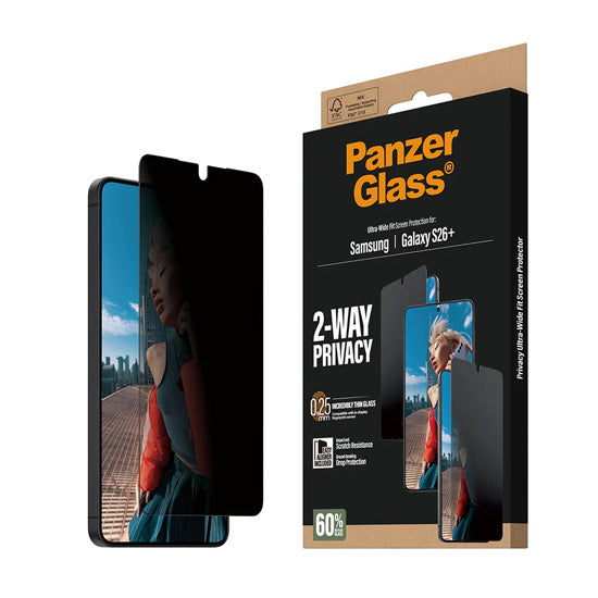 PanzerGlass® 2-Way Privacy Protection d'écran Ultra-Wide Fit w. EasyAligner Samsung S26 Plus