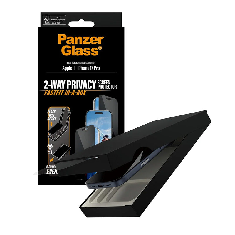 PanzerGlass® Privacy Protection d'écran Ultra- Wide Fit w.Fastfit in-a-box iPhone 17 Pro