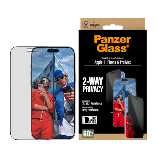 PanzerGlass® Privacy Protection d'écran Ultra- Wide Fit w. EasyAligner iPhone 17 Pro Max