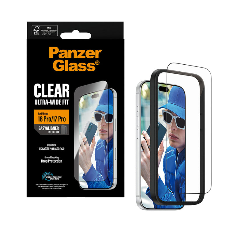 PanzerGlass® Screen Protector Ultra-Wide Fit w. EasyAligner iPhone 18 Pro /17 Pro