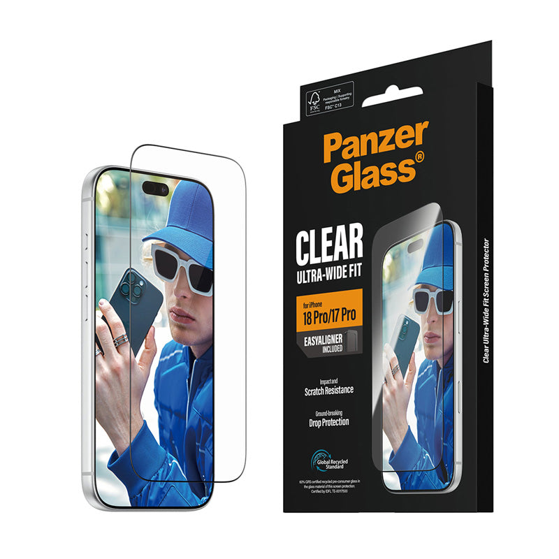 PanzerGlass® Screen Protector Ultra-Wide Fit w. EasyAligner iPhone 18 Pro /17 Pro