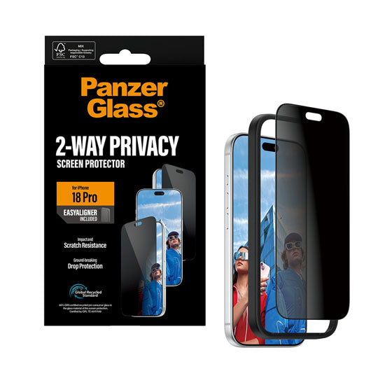 PanzerGlass® 2-Way Privacy Protection d'écran Ultra-Wide Fit w. EasyAligner iPhone 18 Pro