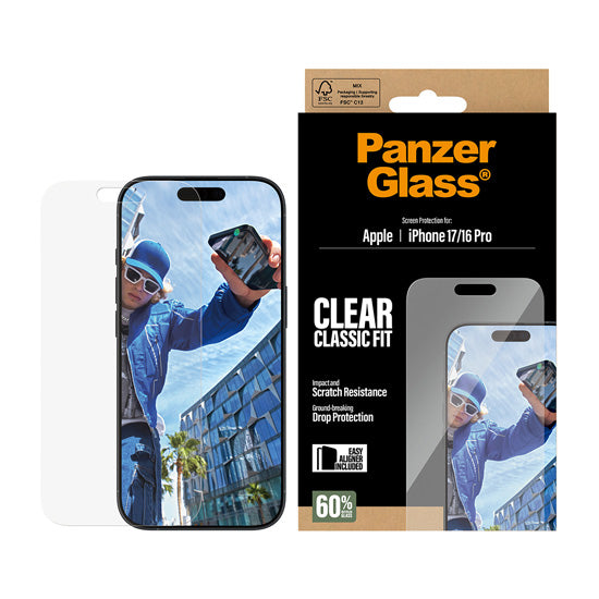 PanzerGlass® Protection d'écran Classic Fit w. EasyAligner iPhone 17
